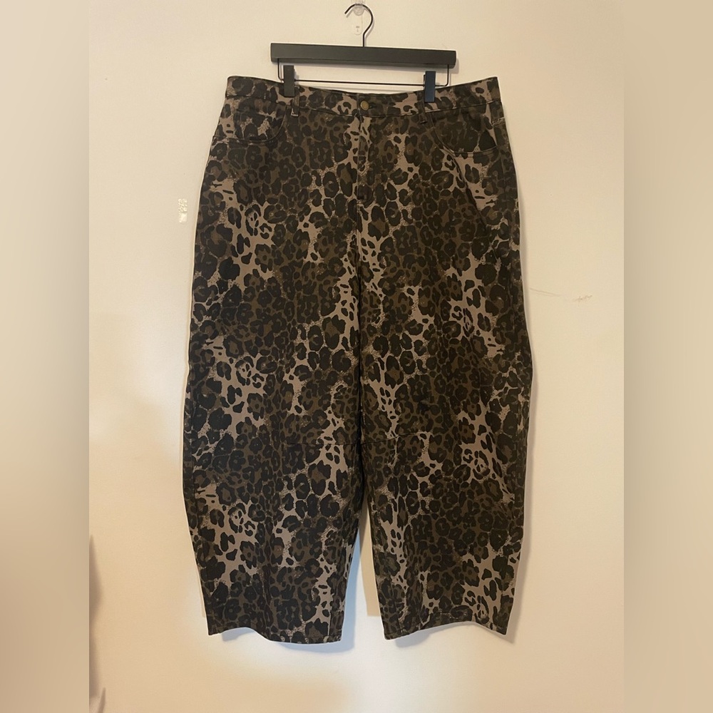 Cider Cheetah Print Trousers Jeans